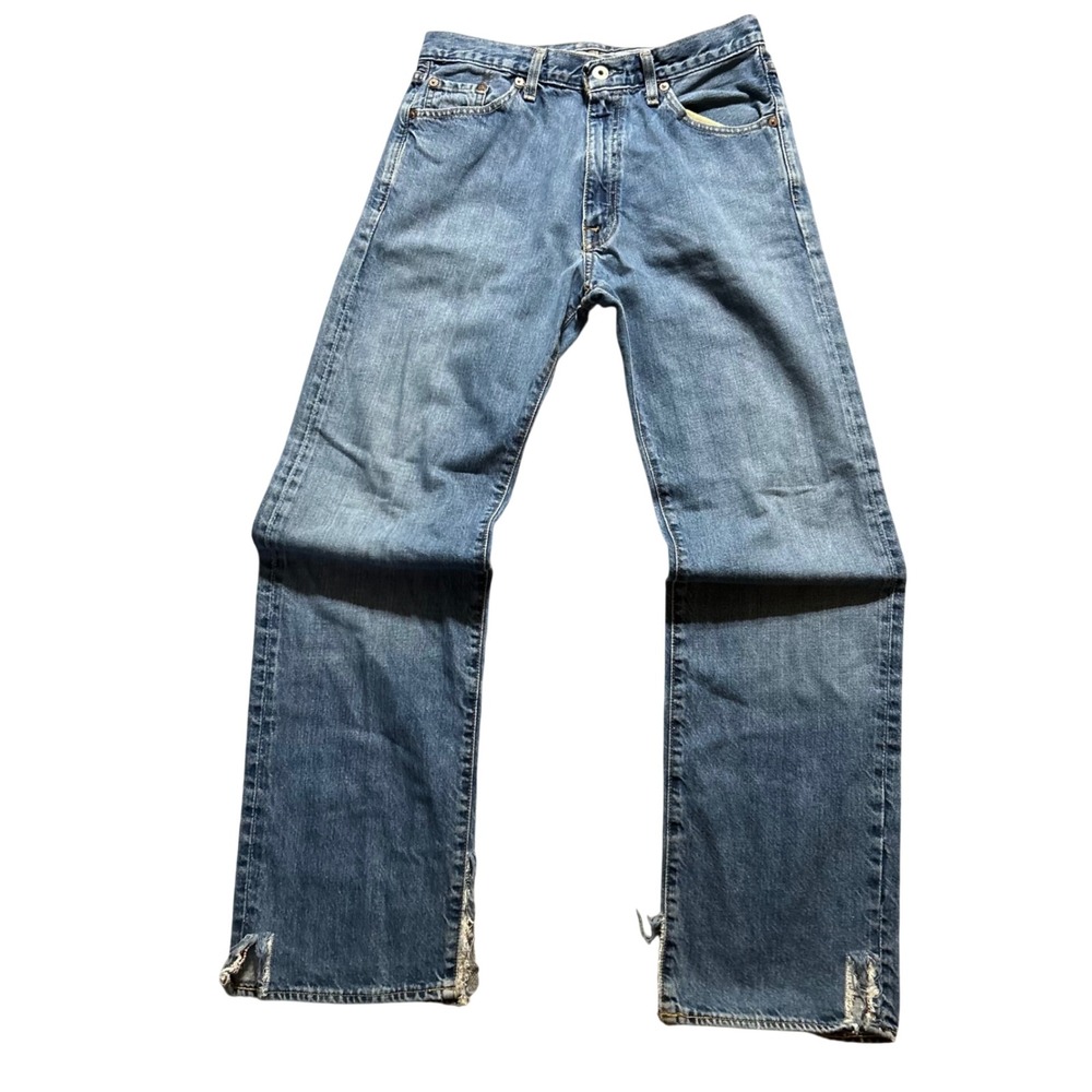 Polo Jeans Co Denim Jeans Mens 30 (29x32) Blue Distressed Straight Leg RL